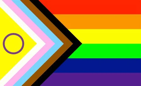 Intersex progress flag pride illustration. LGBTQ+. Stock Illustration