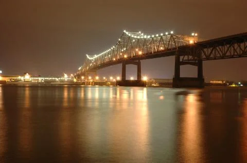 Interstate 10 bridge connecting Baton Rouge and Port Allen Stock Photos