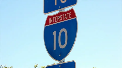 Interstate 10 Sign 01 HD 스톡 동영상 35523147