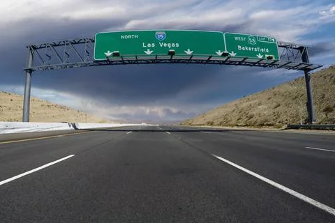 Interstate 15 Las Vegas Freeway Sign Stock Photos