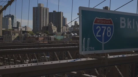 Interstate 278 Sign with City in the Background Stock Footage 121289681