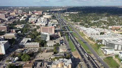 Interstate 35 Corridor Through Central Austin Office Blocks Stock Footage 98255659