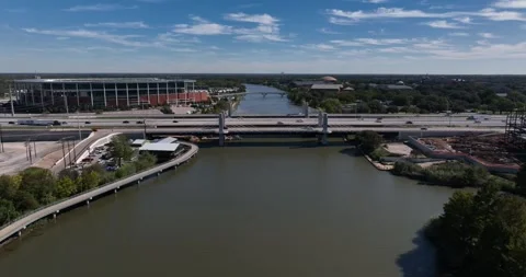 Interstate 35 Highway Bridges over Brazos River Baylor University Waco Stock Footage 335777519