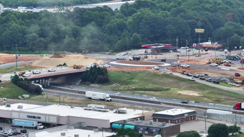 Interstate 40 road construction in North Carolina Stock Footage 339375260