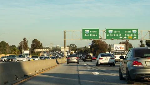 Interstate 405 freeway and Interstate 710 freeway Stock Photos