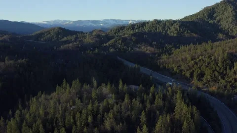 Interstate 5 California Pristine Forest at Salt Creek Drone Aerial View Stock Footage 148725178