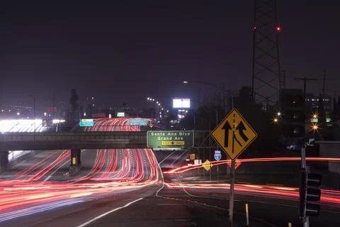 Interstate 5 Freeway through Santa Ana California Stock Photos