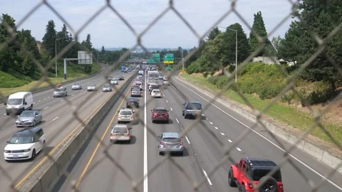 Interstate 5 in Portland facing north. Stock Footage 135207180