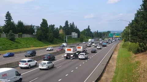 Interstate 5 in Portland Oregon Stock Footage 135207474