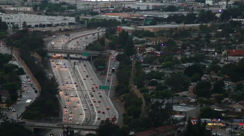 Interstate 5 traffic moving at dusk Stock-Footage 62192844