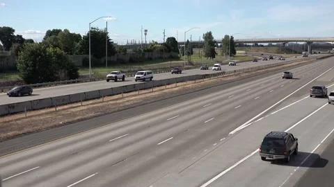 Interstate-5: a view of North bound traffic Stock Footage 139548665