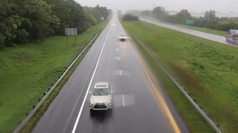Interstate 81 South during rain looking north Video stock 94828761