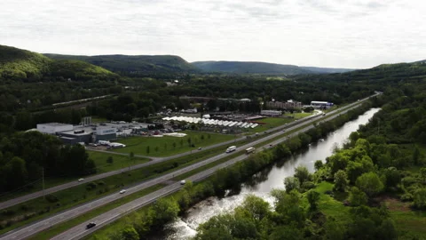 Interstate 88 &amp; the Susquehanna Stock Footage 195226540