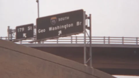Interstate 95 Signs For George Washington Bridge Manhattan 1970s Stock Footage 344954682