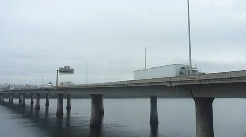 Interstate Bridge Traffic Stock Footage 10884753