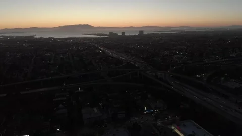 Interstate Freeway Aerial Shot during Rush Hour, 4K Stock Footage 154277879