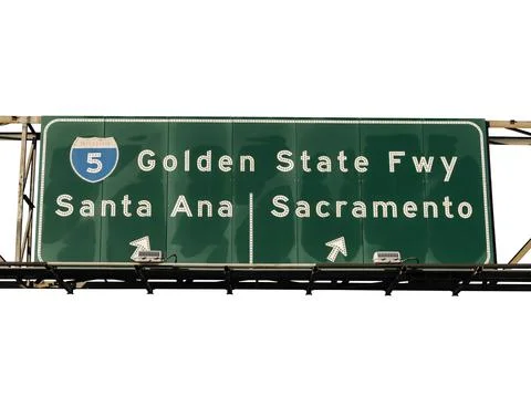 Interstate Freeway Sign Cut Out Stock Photos
