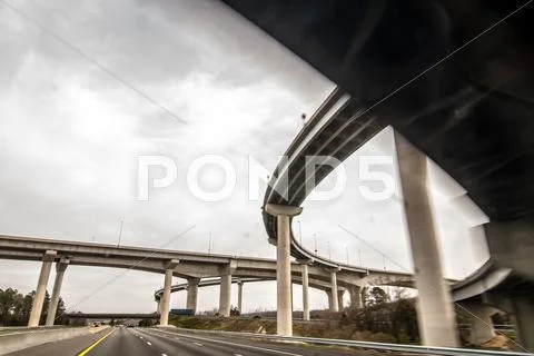 Interstate highway bridges Stock Photos