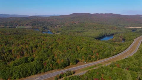 Interstate Highway I-93, New Hampton, NH, USA Stock Footage 172048102