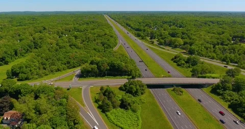Interstate Highway I-95, Newbury, MA, USA Stock Footage 220107596
