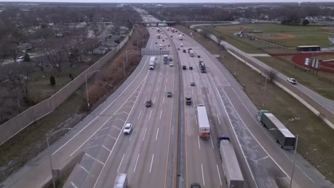 Interstate highway road with traffic Stock Footage 241955506
