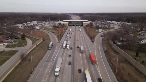 Interstate highway road with traffic Stock Footage 241955644