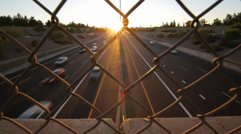 Interstate Highway Sunset Time Lapse Stock-Footage 33140625
