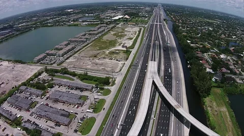 Interstate Highway Traffic system Aerial footage Stock Footage 40346442