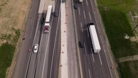 Interstate I 80 highway road in Chicago with traffic. trucks and cars Stock Footage 248115076