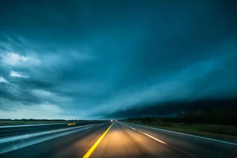Interstate I-95 Severe Thunderstorm 스톡 사진