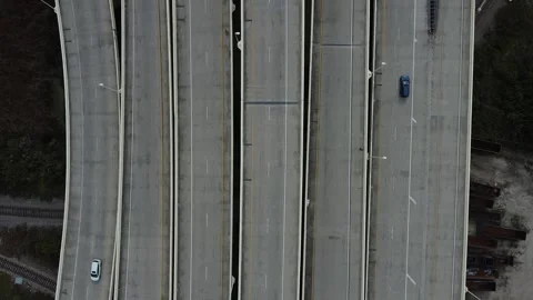 Interstate Overhead PushForward 50secs RAW 2K Stock Footage 260517430