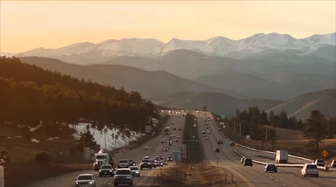 Interstate to the Rockies Stock Footage 48086343