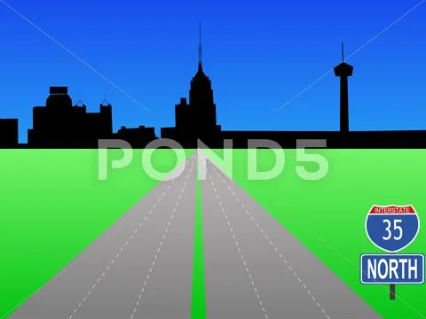 Interstate to san antonio Stock Illustration