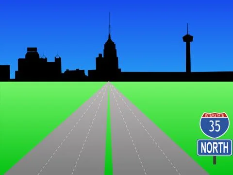Interstate to san antonio Stock Illustration