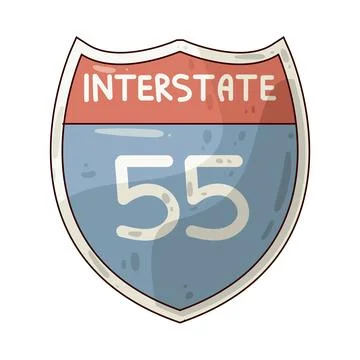 Interstate Sign illustration 스톡 일러스트
