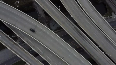 Interstate Static Overhead DiagonalLines RAW 2K Stock Footage 260517371