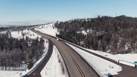 Interstate through Idaho in Winter sunshine Stock-Footage 104566351