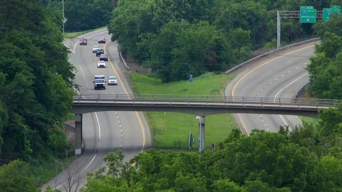 Interstate Traffic Daytime Timelapse Stock Footage 76942808