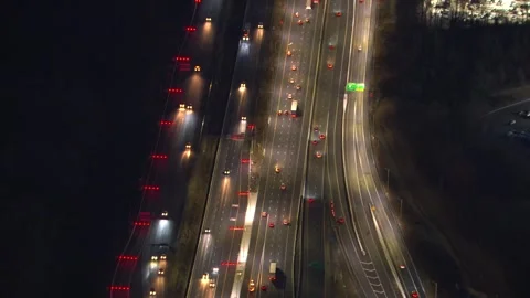 Interstate traffic at night Stock Footage 259058807