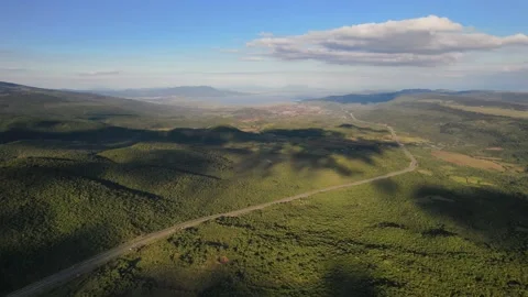 Interstate Transportation Mexico Mountain Highway Lake Cuitzeo Morelia 4k Drone Stock Footage 219514708