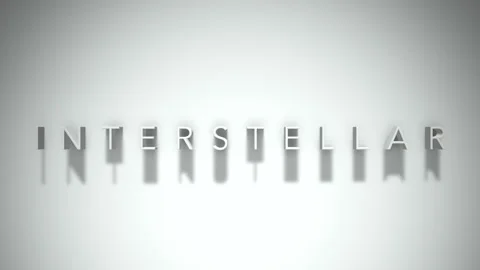 Interstellar 3D title animation with shadows on a white background Stock Footage 297905996