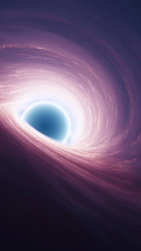 Interstellar Black Hole with glowing Accretion Disk and Singularity Nucleus Video stock 257208891