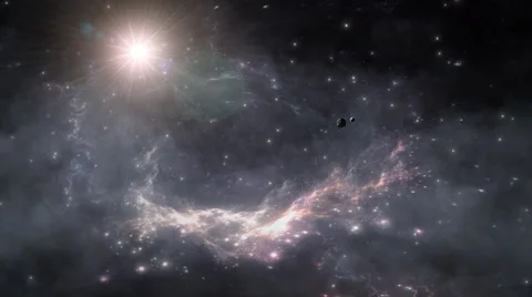 Interstellar flight to the nearest extrasolar planet or exoplanet Stock Footage 66478588