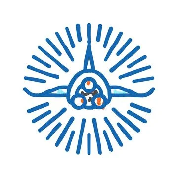 Interstellar travel space exploration icon doodle illustration Stock Illustration