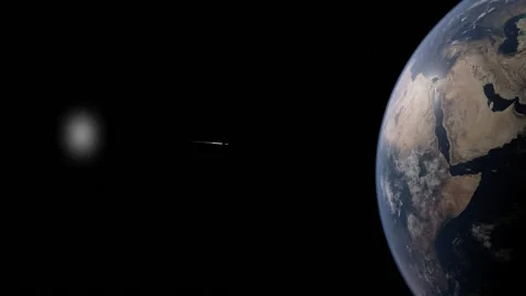 An interstellar visitor enters via Wormhole Stock Footage 168956887