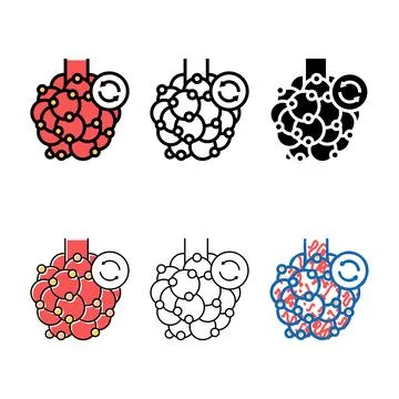 Interstitial range lung disease color icon vector Stock Illustration