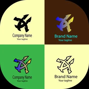 Intertwined Arrow Cluster logo Stock Illustration