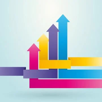 Intertwined arrow is pointing up Stock Illustration