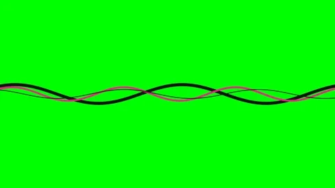 Intertwined black and pink wave patterns against a vibrant green background Stock Footage 340266578