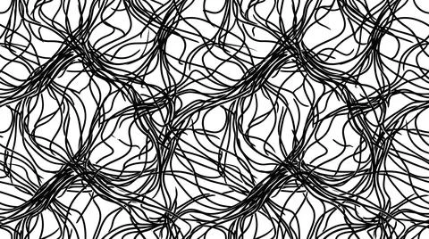 Intertwined black lines pattern for woven artistic surface art. Illustrazione stock